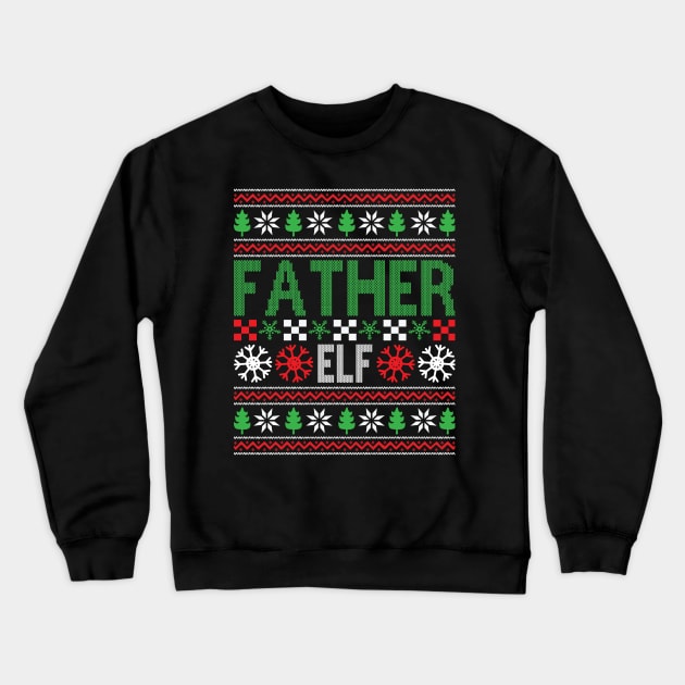 Father Elf Crewneck Sweatshirt by MZeeDesigns